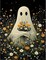 Ghost Diamond Painting Kit for Adults – Halloween Flower 5D DIY Full Drill Diamond Art for Beginners, Craft Kit for Home Wall Decor 12x16 Inch